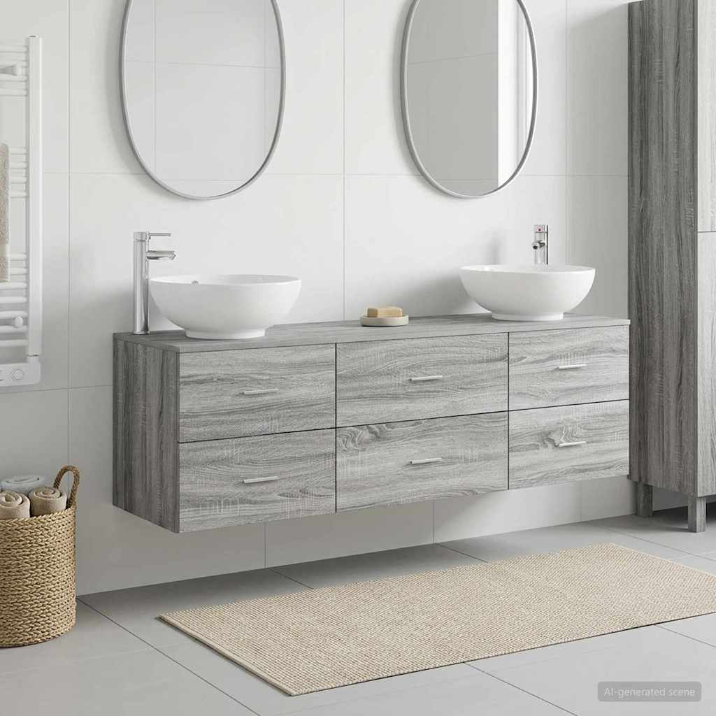 vidaXL Bathroom Furniture Set 3 pcs White 49.5 x 44.5 x 65 cm Engineered Wood