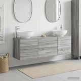 vidaXL Bathroom Furniture Set 3 pcs White 49.5 x 44.5 x 65 cm Engineered Wood
