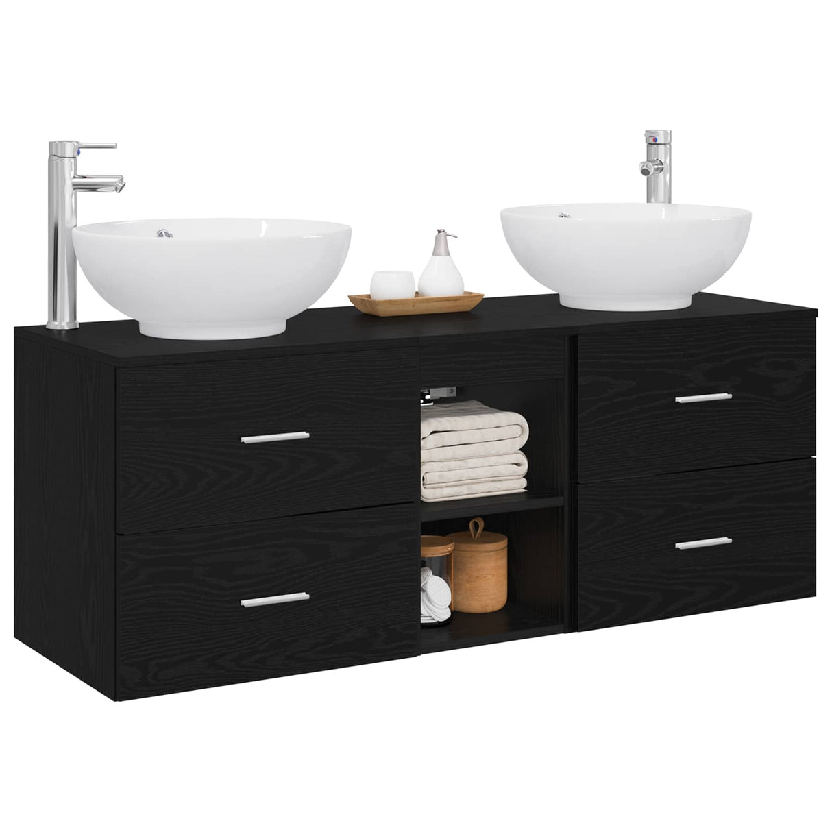vidaXL Badkamermeubel Set 3 st Wit 49,5 x 44,5 x 65 cm Bewerkt hout