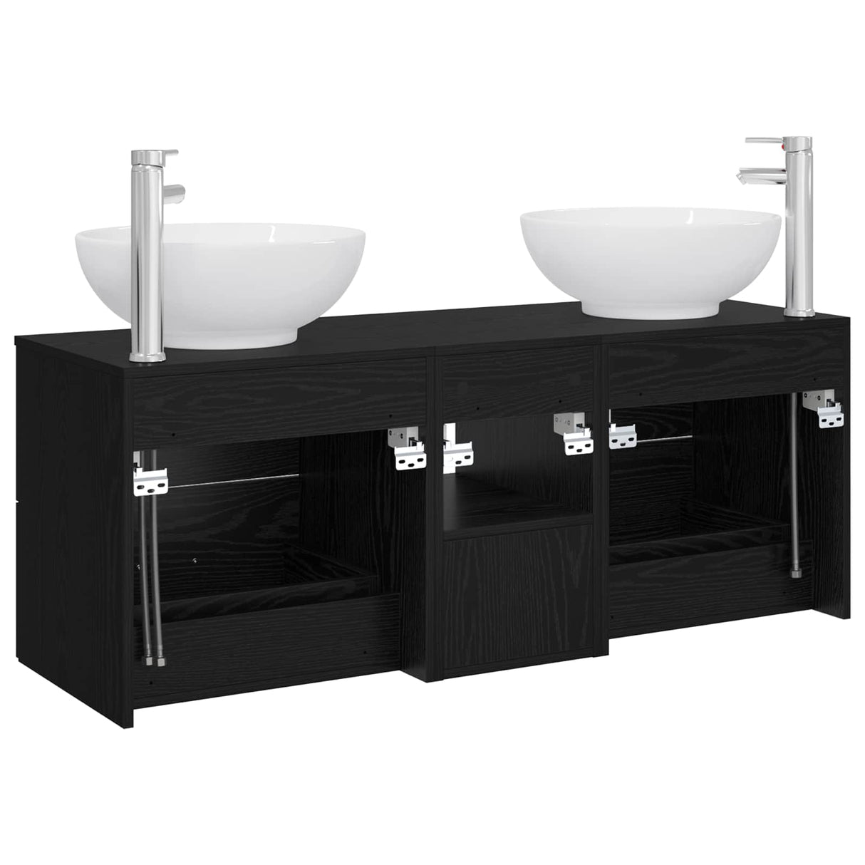 vidaXL Badkamermeubel Set 3 st Wit 49,5 x 44,5 x 65 cm Bewerkt hout