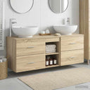 vidaXL Badkamermeubel Set 3 st Wit 49,5 x 44,5 x 65 cm Bewerkt hout