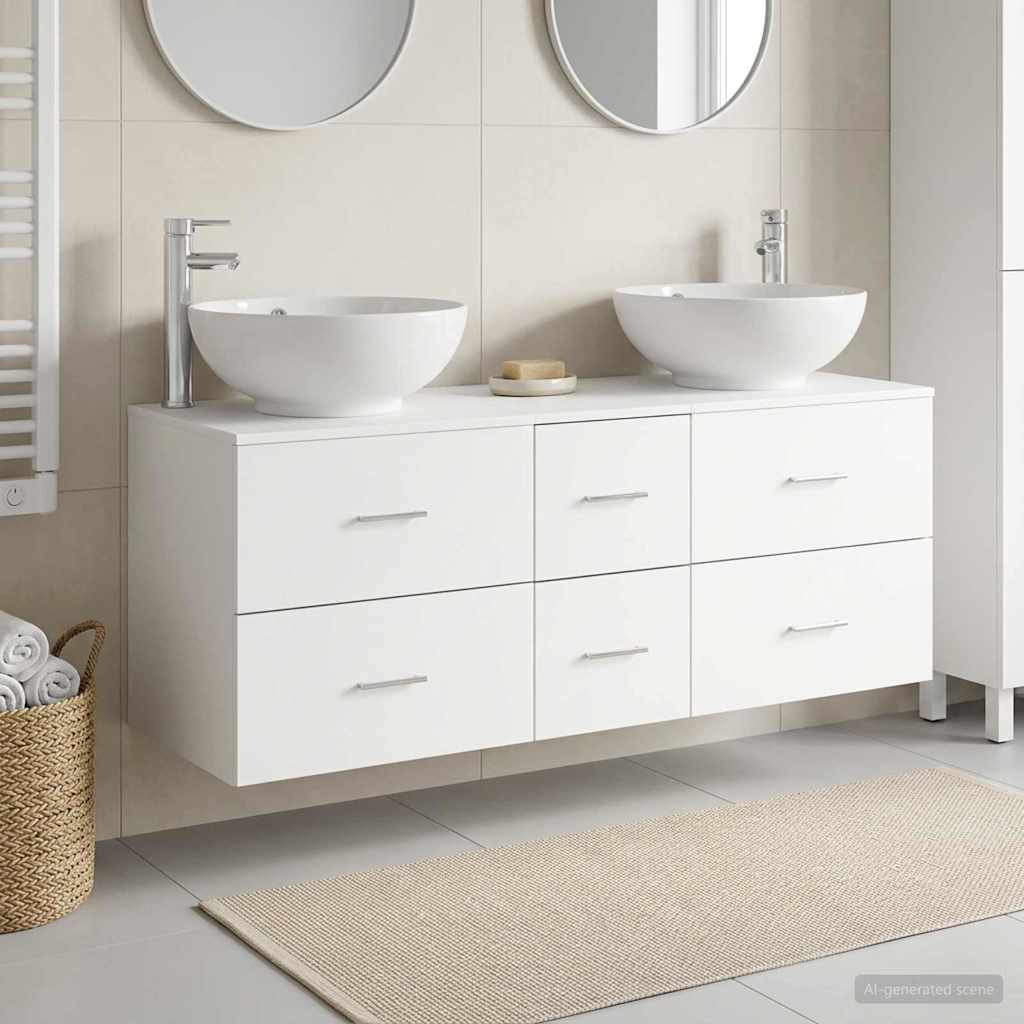 vidaXL Badkamermeubel Set 3 st Wit 49,5 x 44,5 x 65 cm Bewerkt hout