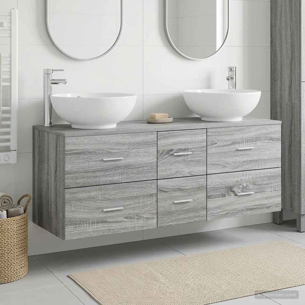 vidaXL Badkamermeubel Set 3 st Wit 49,5 x 44,5 x 65 cm Bewerkt hout