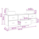 vidaXL Badkamermeubel Set 3 st Wit 49,5 x 44,5 x 66 cm Bewerkt hout