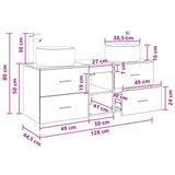 vidaXL Bathroom Furniture Set 3 pcs White 49.5 x 44.5 x 66 cm Engineered Wood