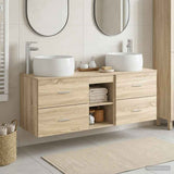 vidaXL Bathroom Furniture Set 3 pcs White 49.5 x 44.5 x 66 cm Engineered Wood