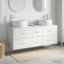 vidaXL Bathroom Furniture Set 3 pcs White 49.5 x 44.5 x 66 cm Engineered Wood