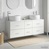 vidaXL Bathroom Furniture Set 3 pcs White 49.5 x 44.5 x 66 cm Engineered Wood