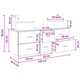 vidaXL Bathroom Furniture Set 3 pcs White 49.5 x 44.5 x 66 cm Engineered Wood