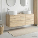 vidaXL Bathroom Furniture Set 3 pcs White 49.5 x 44.5 x 66 cm Engineered Wood