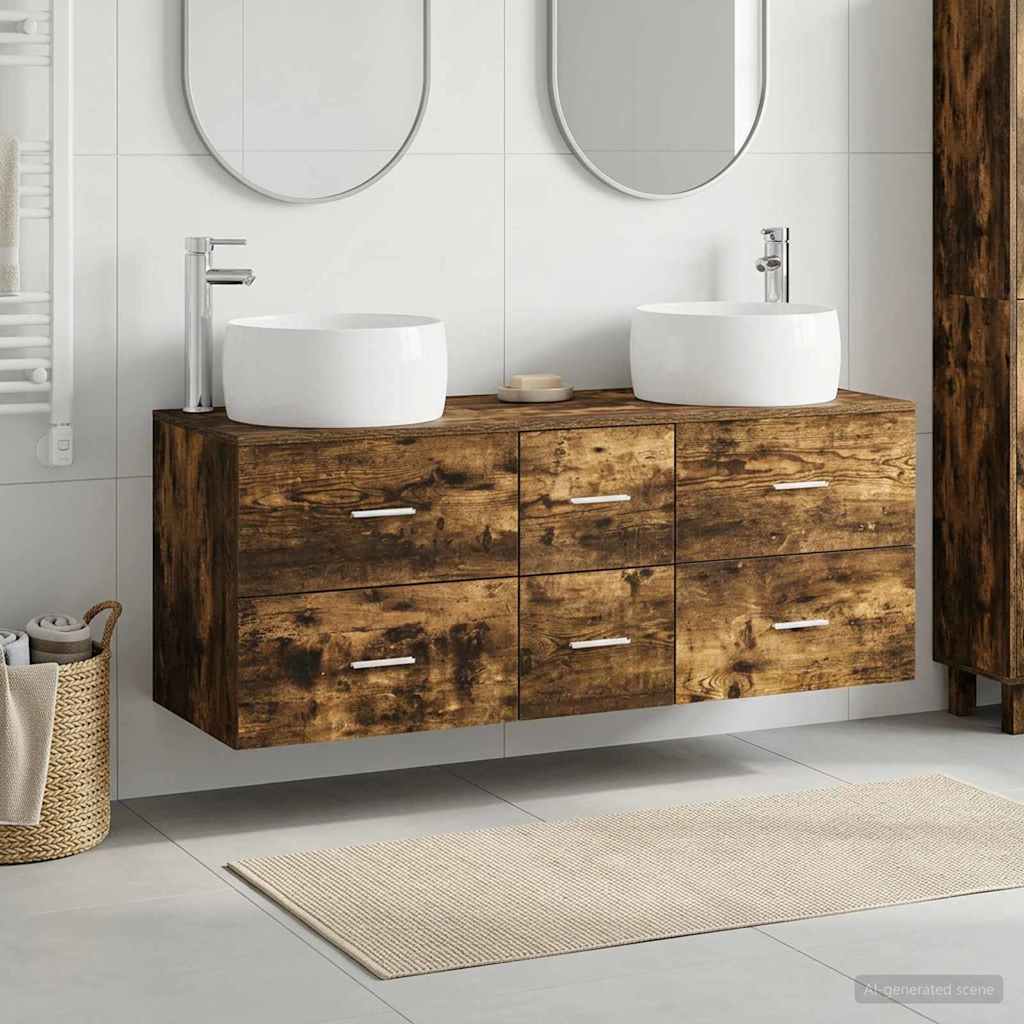 vidaXL Bathroom Furniture Set 3 pcs White 49.5 x 44.5 x 66 cm Engineered Wood