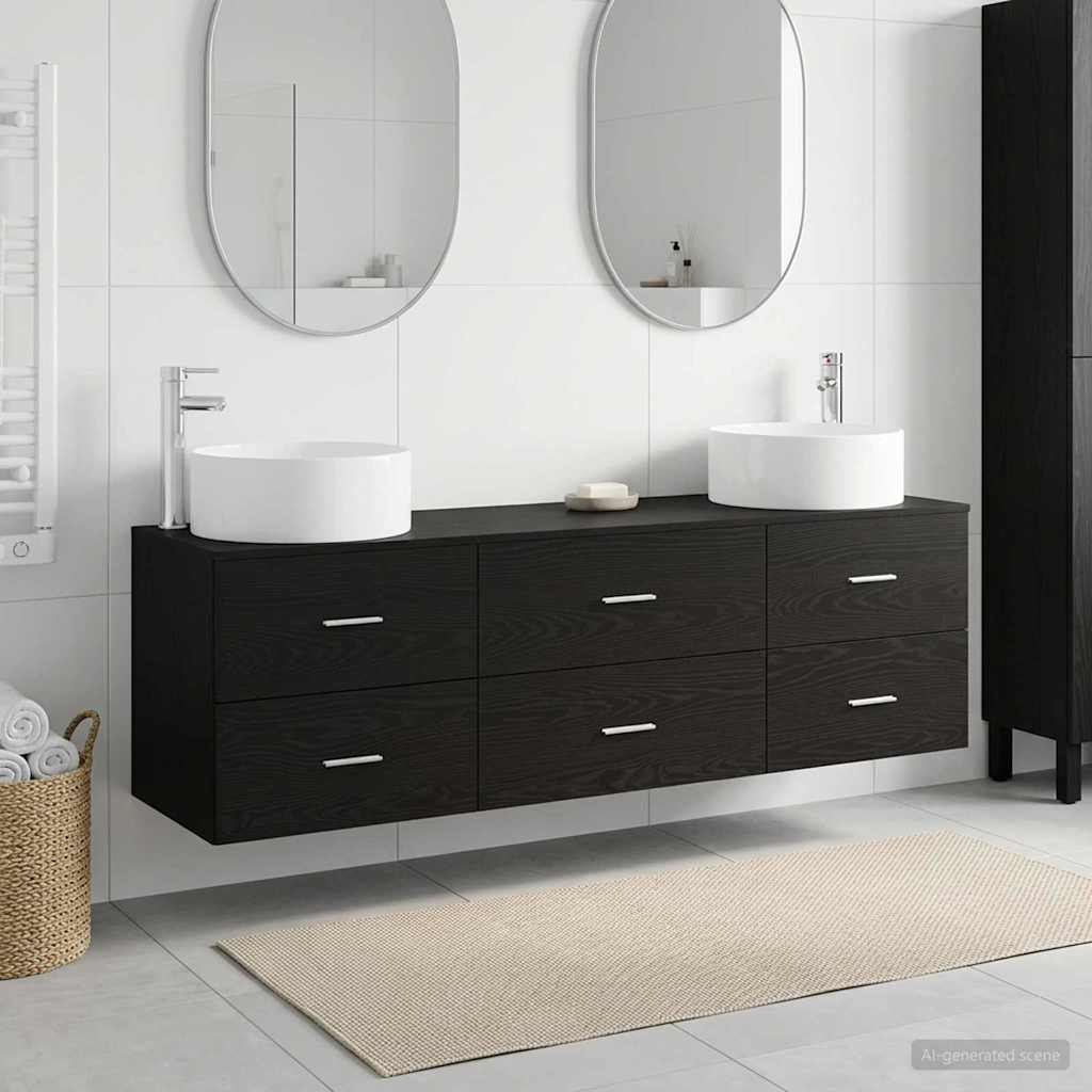 vidaXL Badkamermeubel Set 3 st Wit 49,5 x 44,5 x 65,5 cm Bewerkt hout
