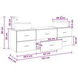 vidaXL Badkamermeubel Set 3 st Wit 49,5 x 44,5 x 65,5 cm Bewerkt hout