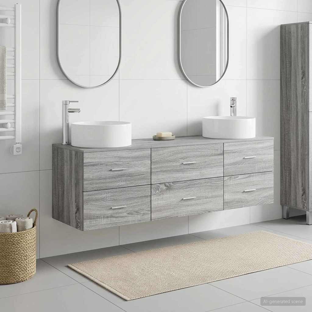 vidaXL Badkamermeubel Set 3 st Wit 49,5 x 44,5 x 65,5 cm Bewerkt hout