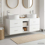 vidaXL Bathroom Furniture Set 3 pcs White 49.5x44.5x65.5 cm Engineered Wood