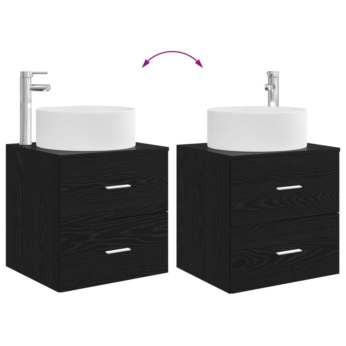 vidaXL Bathroom Furniture Set 3 pcs White 49.5x44.5x65.5 cm Engineered Wood