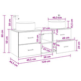 vidaXL Bathroom Furniture Set 3 pcs White 49.5x44.5x65.5 cm Engineered Wood