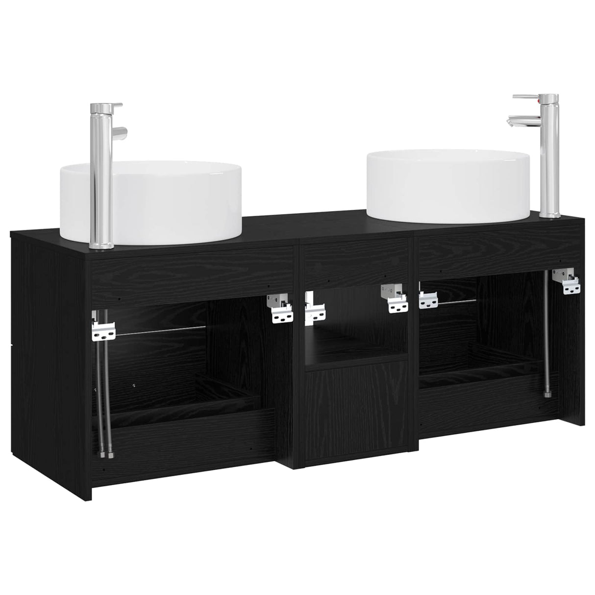 vidaXL Bathroom Furniture Set 3 pcs White 49.5x44.5x65.5 cm Engineered Wood