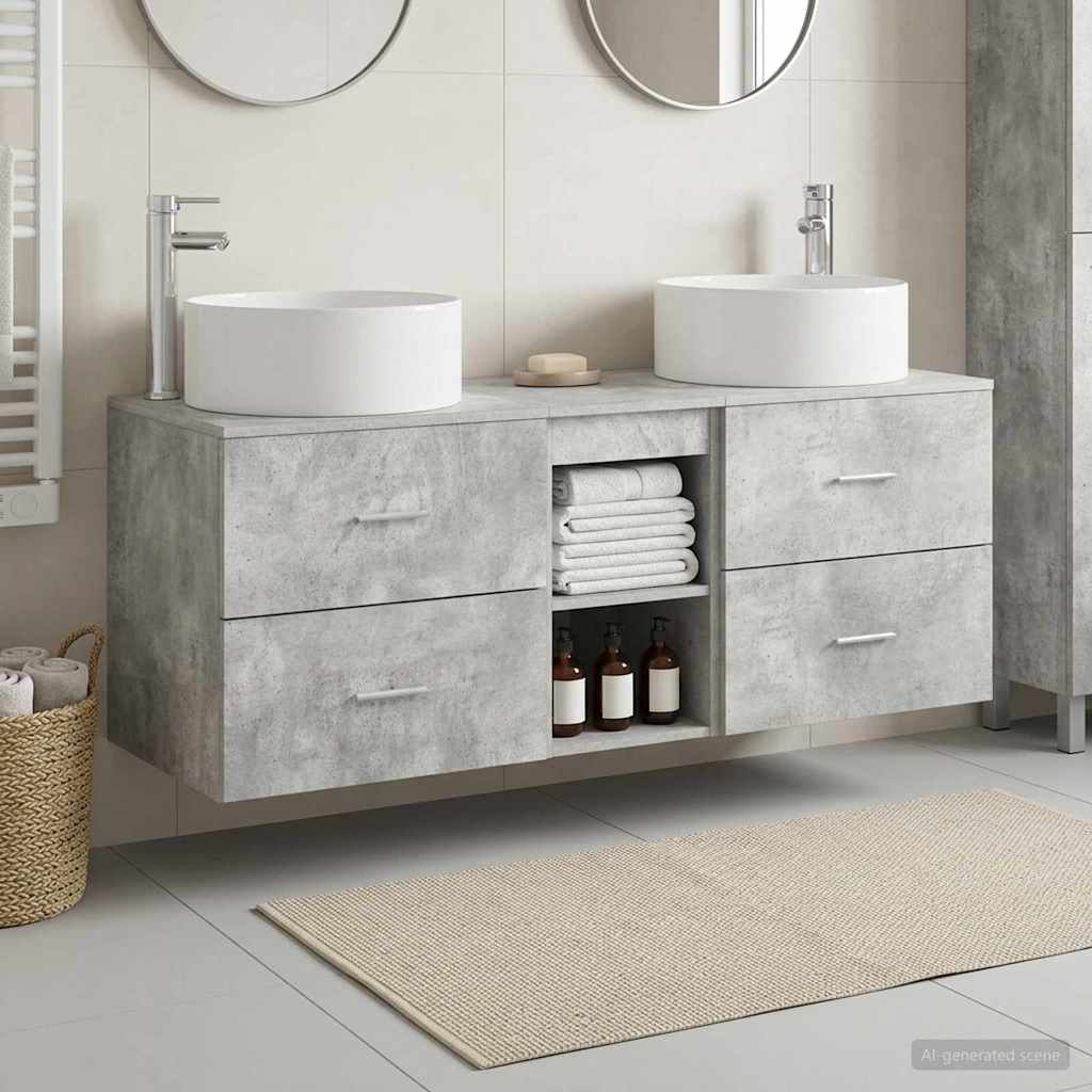 vidaXL Bathroom Furniture Set 3 pcs White 49.5x44.5x65.5 cm Engineered Wood