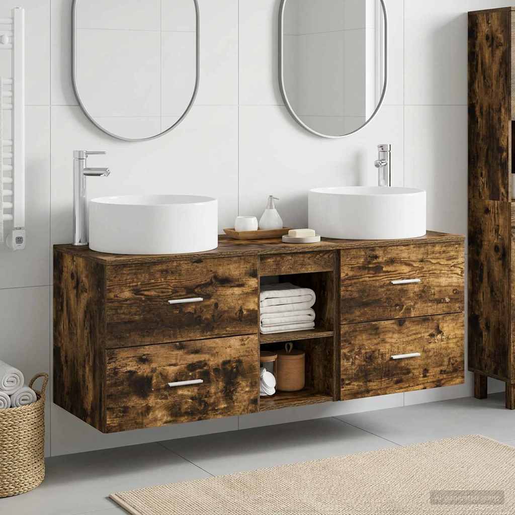 vidaXL Bathroom Furniture Set 3 pcs White 49.5x44.5x65.5 cm Engineered Wood