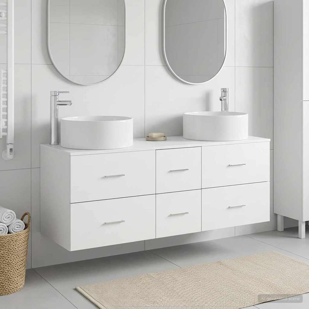 vidaXL Badkamermeubel Set 3 st Wit 49,5 x 44,5 x 65,5 cm Bewerkt hout