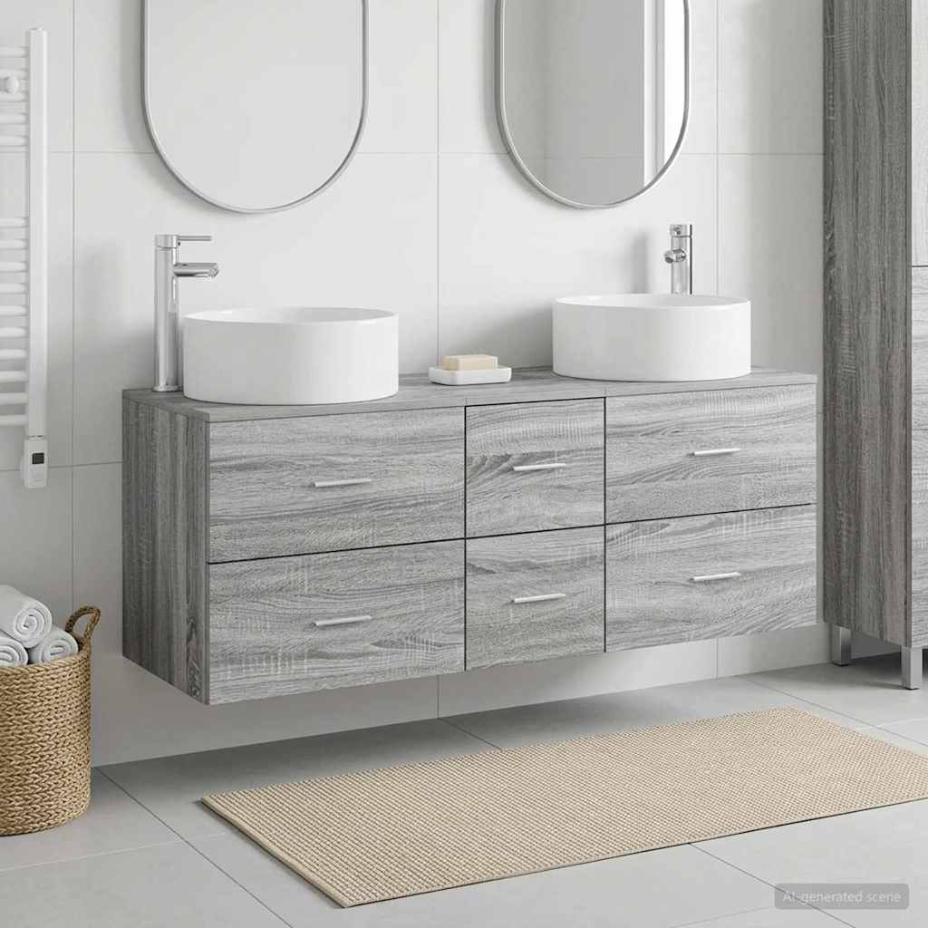 vidaXL Badkamermeubel Set 3 st Wit 49,5 x 44,5 x 65,5 cm Bewerkt hout