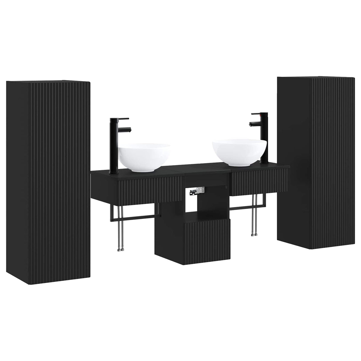 vidaXL Badkamermeubel Set 5 st Wit 33 x 34,5 x 100 cm Bewerkt hout