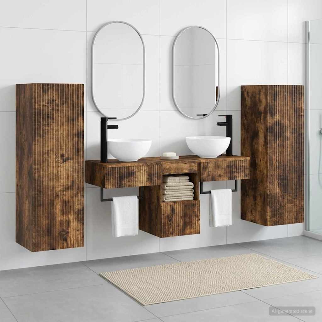 vidaXL Badkamermeubel Set 5 st Wit 33 x 34,5 x 100 cm Bewerkt hout
