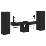 vidaXL Badkamermeubel Set 5 st Wit 33 x 34,5 x 100 cm Bewerkt hout