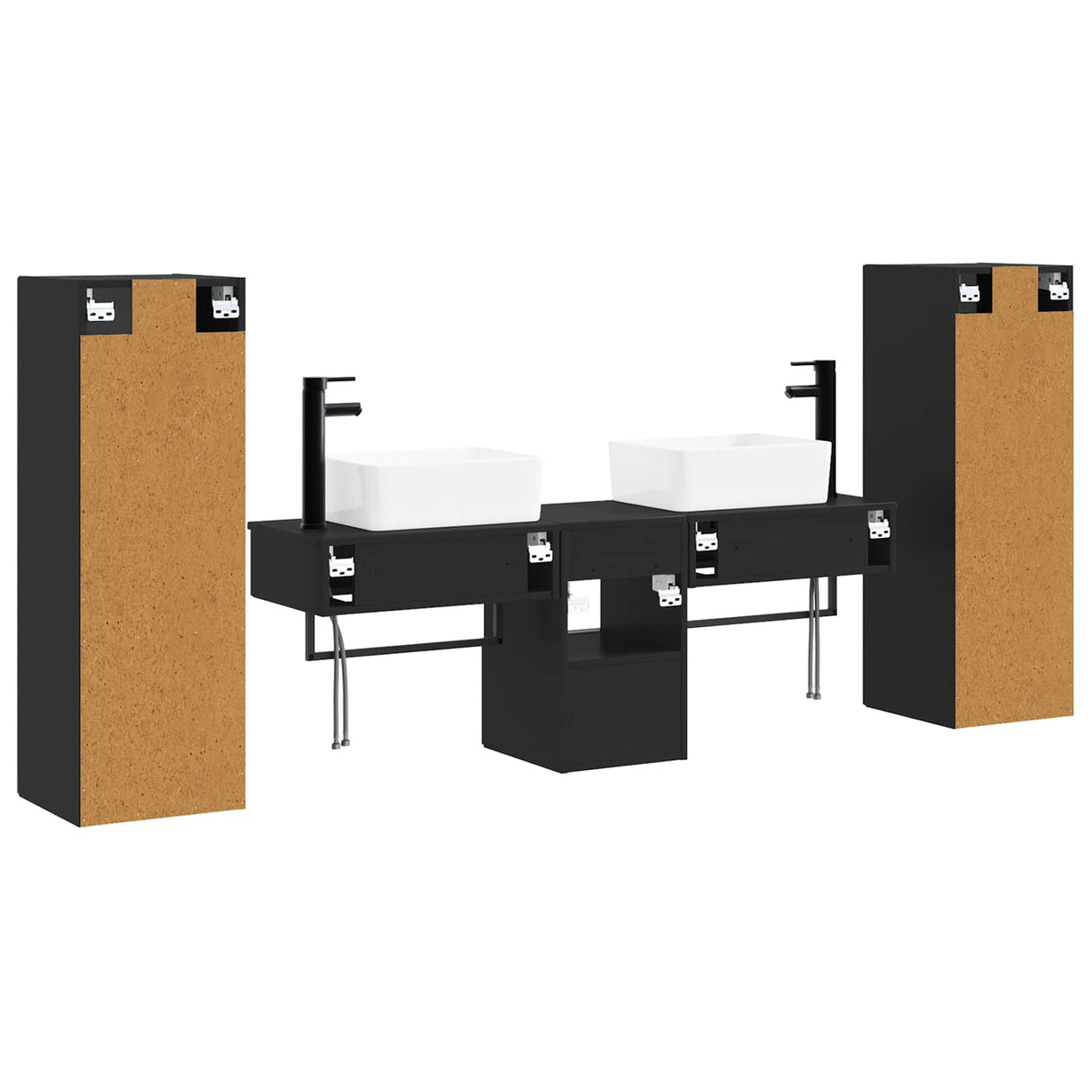 vidaXL Badkamermeubel Set 5 st Wit 33 x 34,5 x 100 cm Bewerkt hout