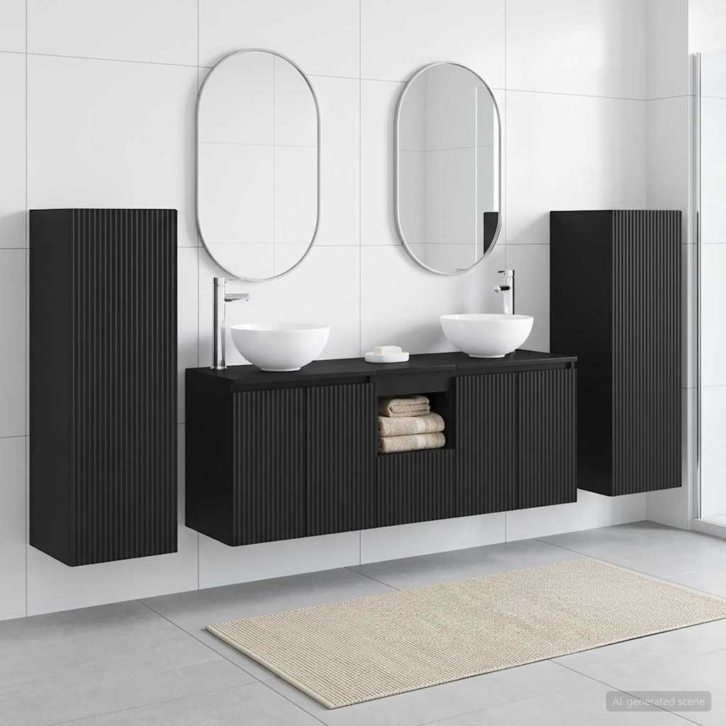 vidaXL Badkamermeubel Set 5 st Wit 33 x 34,5 x 100 cm Bewerkt hout