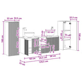 vidaXL Badkamermeubel Set 5 st Wit 33 x 34,5 x 100 cm Bewerkt hout
