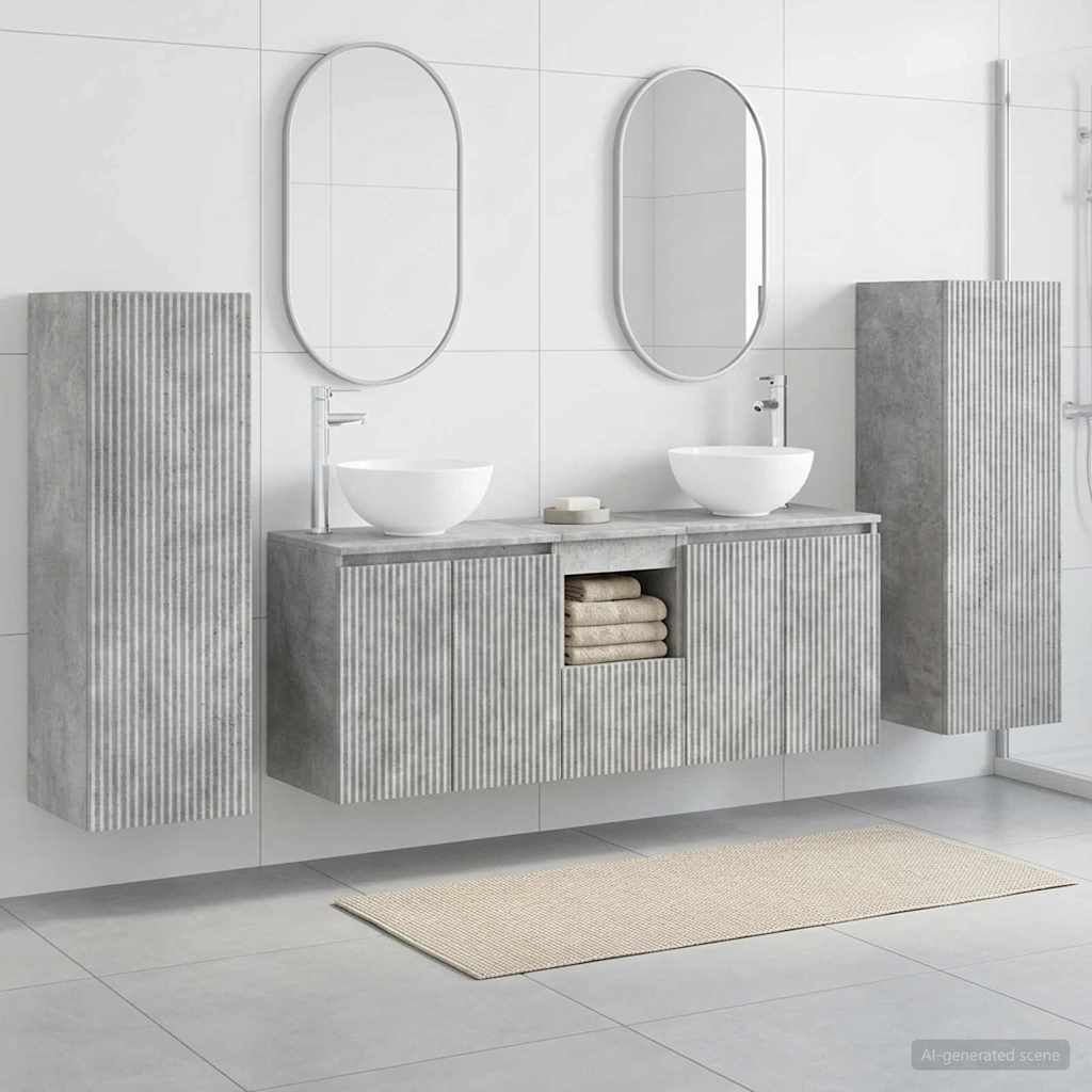 vidaXL Badkamermeubel Set 5 st Wit 33 x 34,5 x 100 cm Bewerkt hout
