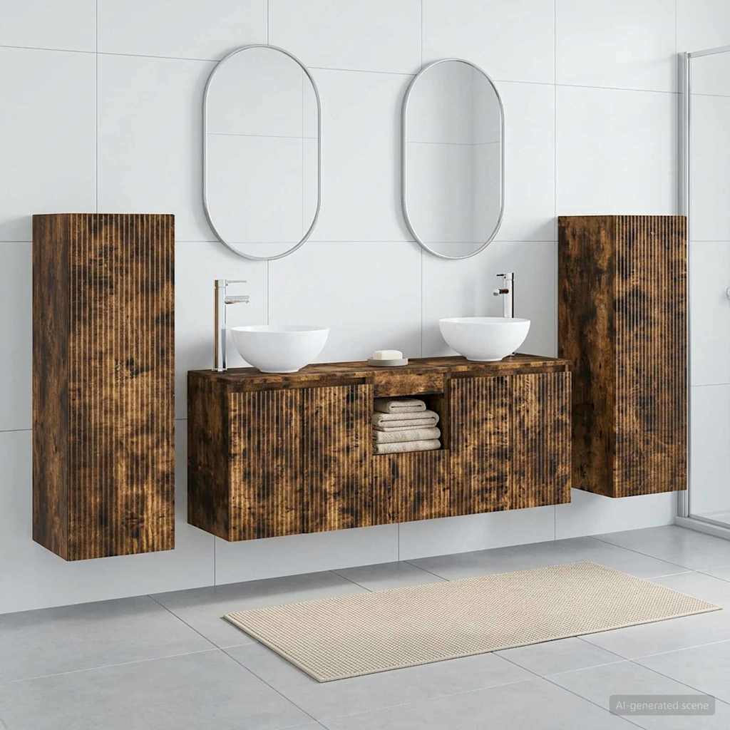 vidaXL Badkamermeubel Set 5 st Wit 33 x 34,5 x 100 cm Bewerkt hout