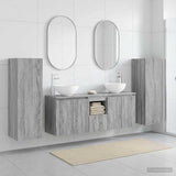 vidaXL Badkamermeubel Set 5 st Wit 33 x 34,5 x 100 cm Bewerkt hout