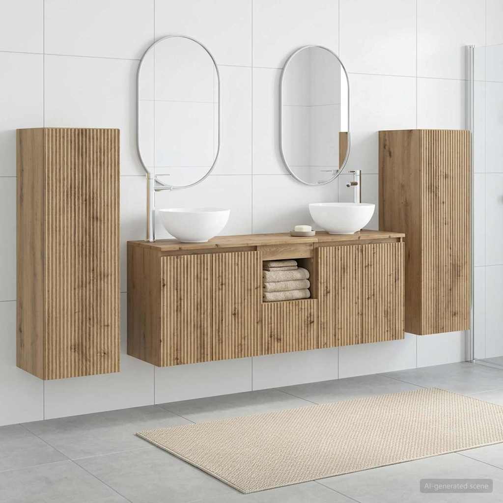 vidaXL Badkamermeubel Set 5 st Wit 33 x 34,5 x 100 cm Bewerkt hout