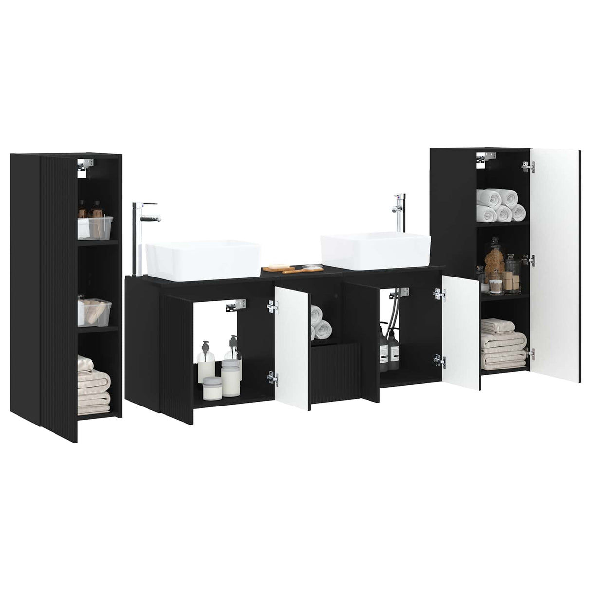 vidaXL Bathroom Furniture Set 5 pcs White 33 x 34.5 x 100 cm Engineered Wood
