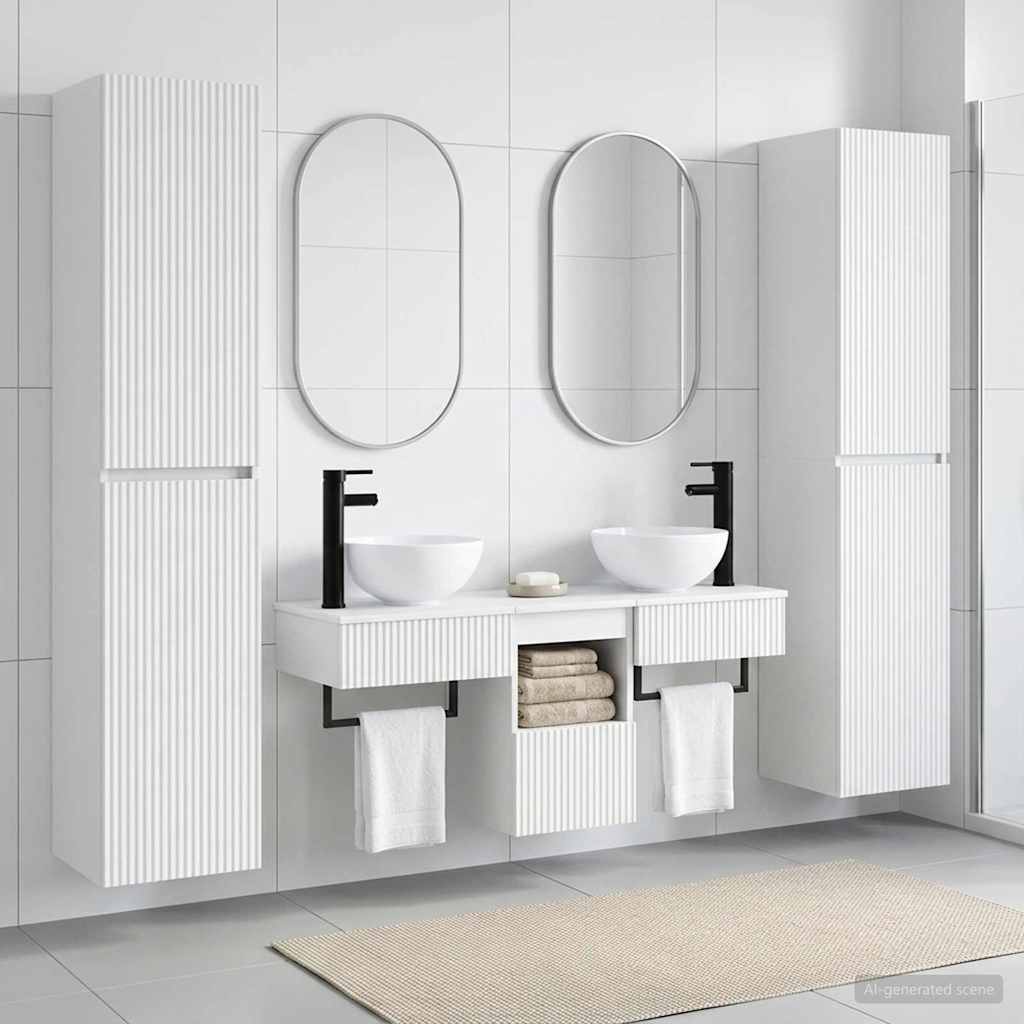 vidaXL Badkamermeubel Set 5 st Wit 33 x 34,5 x 160 cm Bewerkt hout