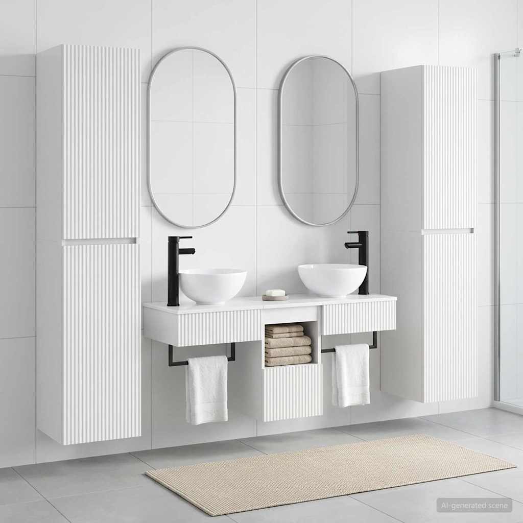 vidaXL Badkamermeubel Set 5 st Wit 33 x 34,5 x 160 cm Bewerkt hout