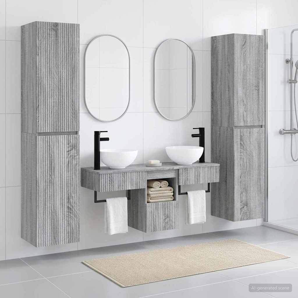 vidaXL Badkamermeubel Set 5 st Wit 33 x 34,5 x 160 cm Bewerkt hout