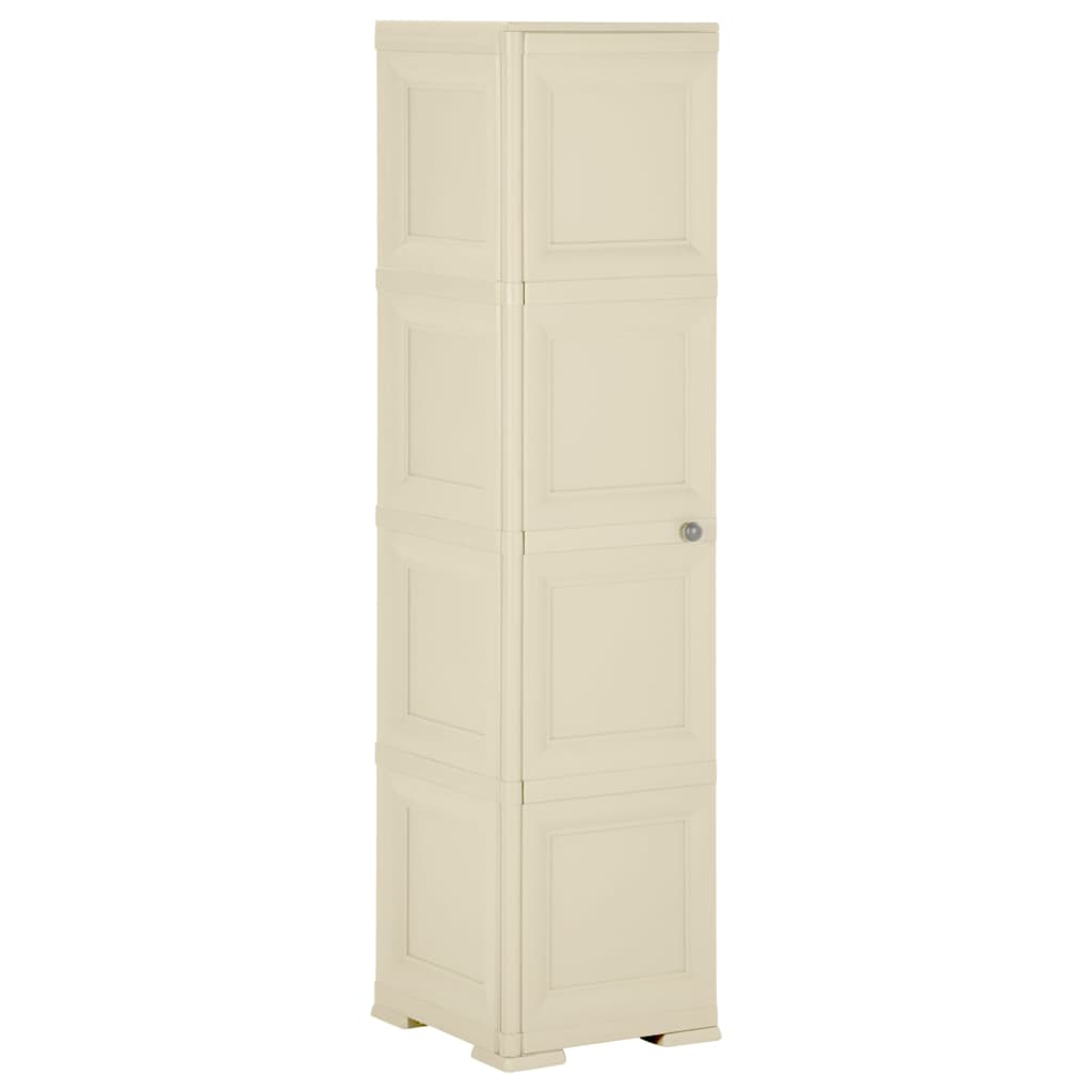 vidaXL Opbergkast hout-look 79x43x125 cm kunststof vanille-ijskleurig
