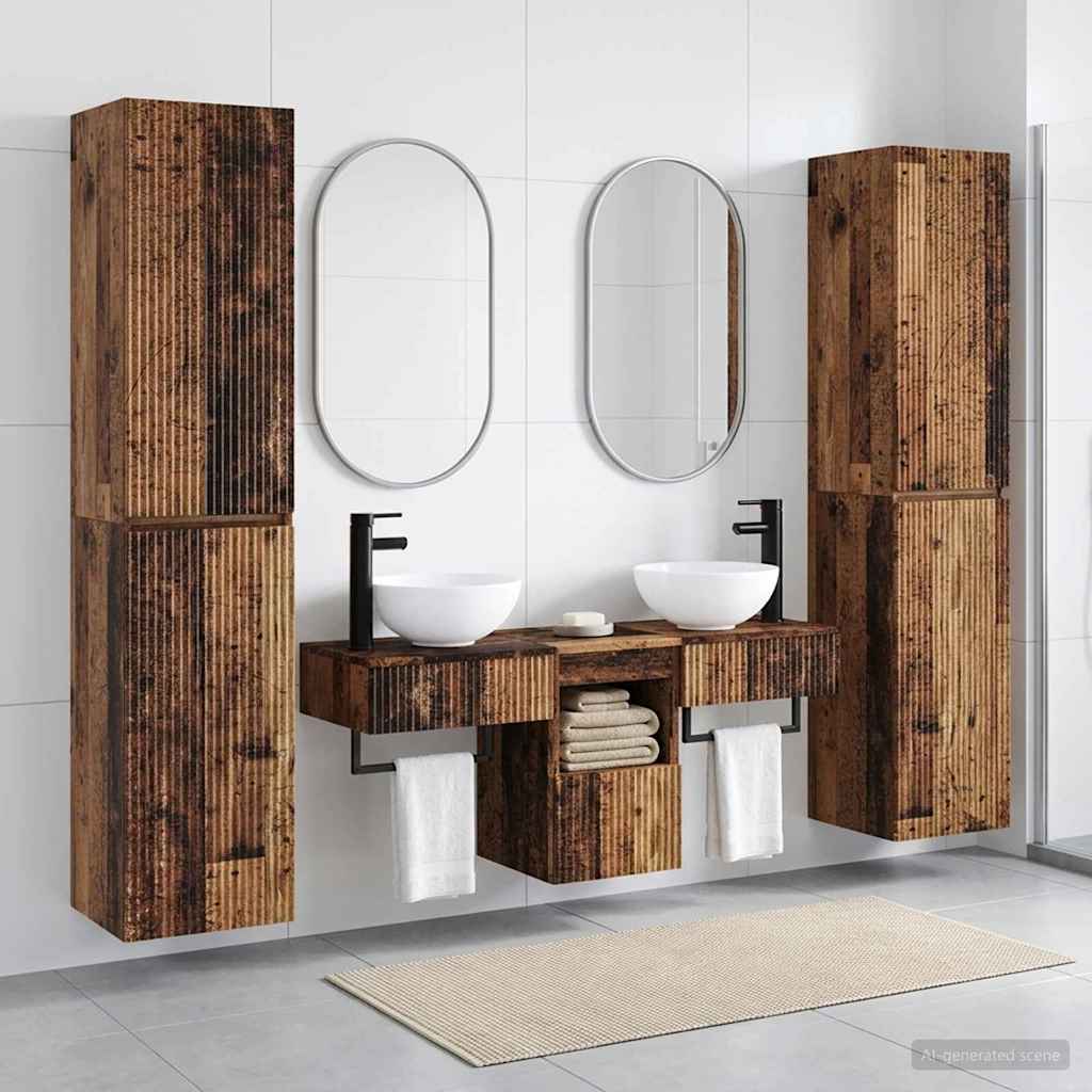 vidaXL Badkamermeubel Set 5 st Wit 33 x 34,5 x 160 cm Bewerkt hout