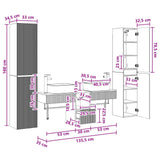 vidaXL Bathroom Furniture Set 5 pcs White 33 x 34.5 x 160 cm Engineered Wood