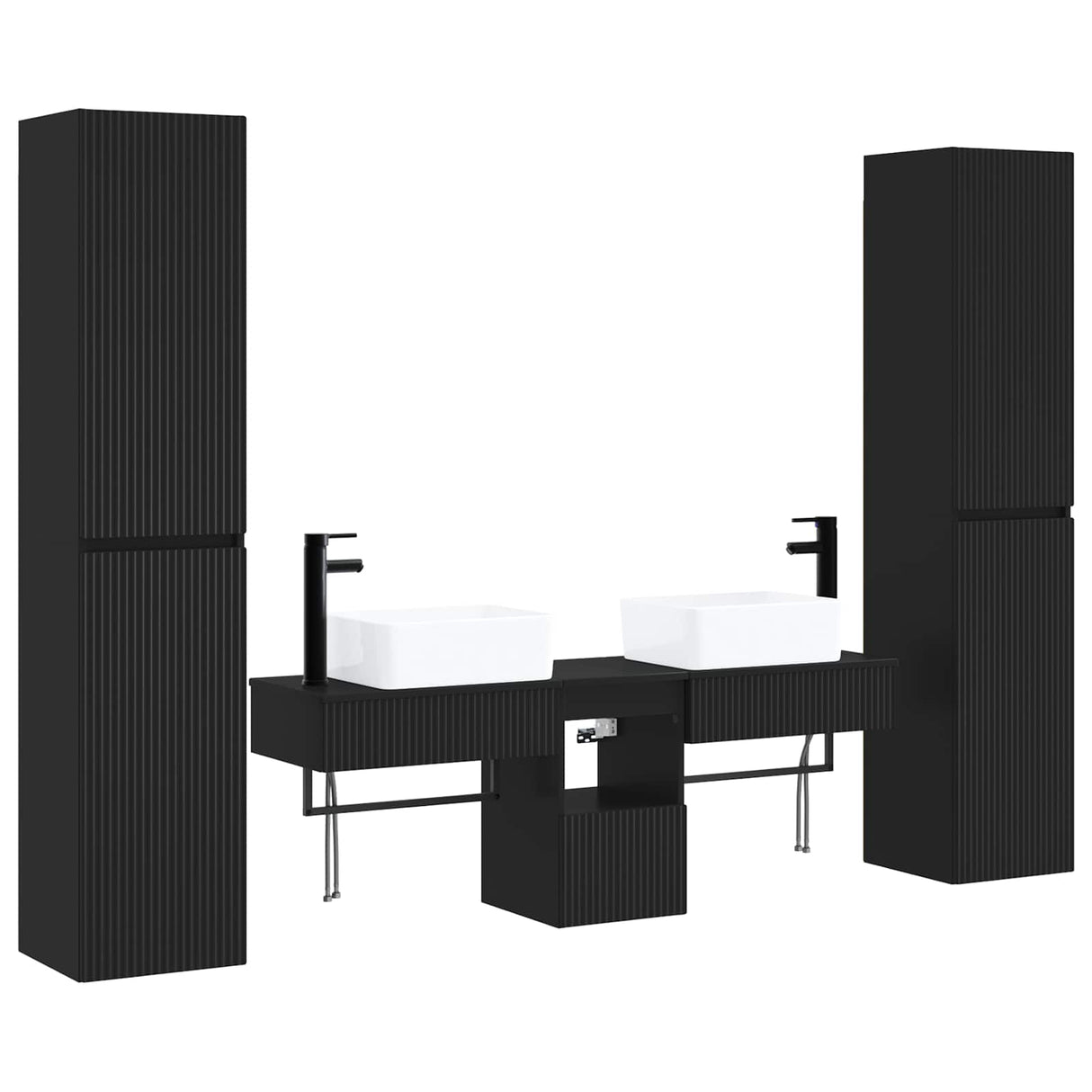 vidaXL Bathroom Furniture Set 5 pcs White 33 x 34.5 x 160 cm Engineered Wood