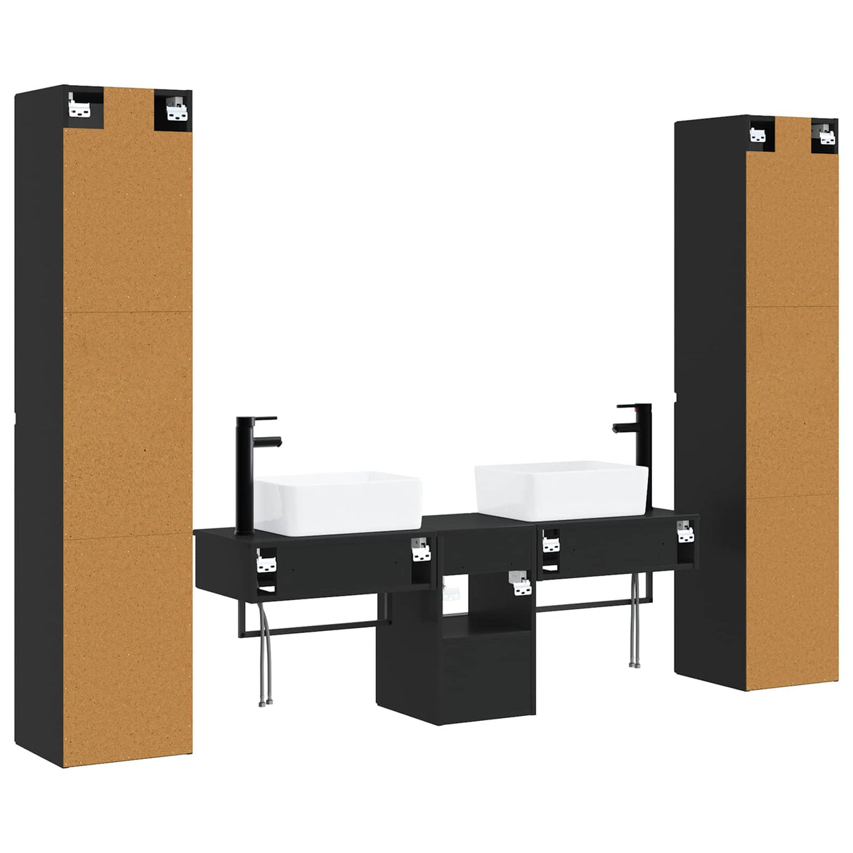 vidaXL Bathroom Furniture Set 5 pcs White 33 x 34.5 x 160 cm Engineered Wood