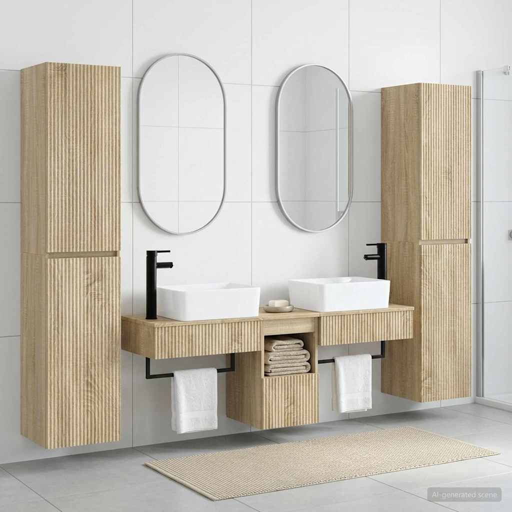 vidaXL Bathroom Furniture Set 5 pcs White 33 x 34.5 x 160 cm Engineered Wood
