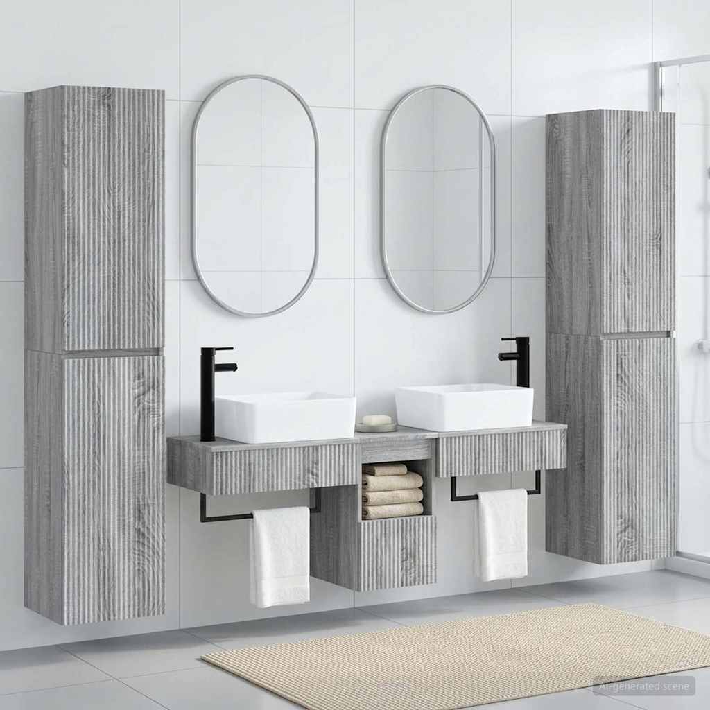 vidaXL Bathroom Furniture Set 5 pcs White 33 x 34.5 x 160 cm Engineered Wood