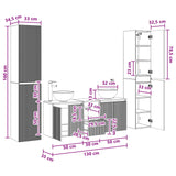 vidaXL Badkamermeubel Set 5 st Wit 33 x 34,5 x 160 cm Bewerkt hout