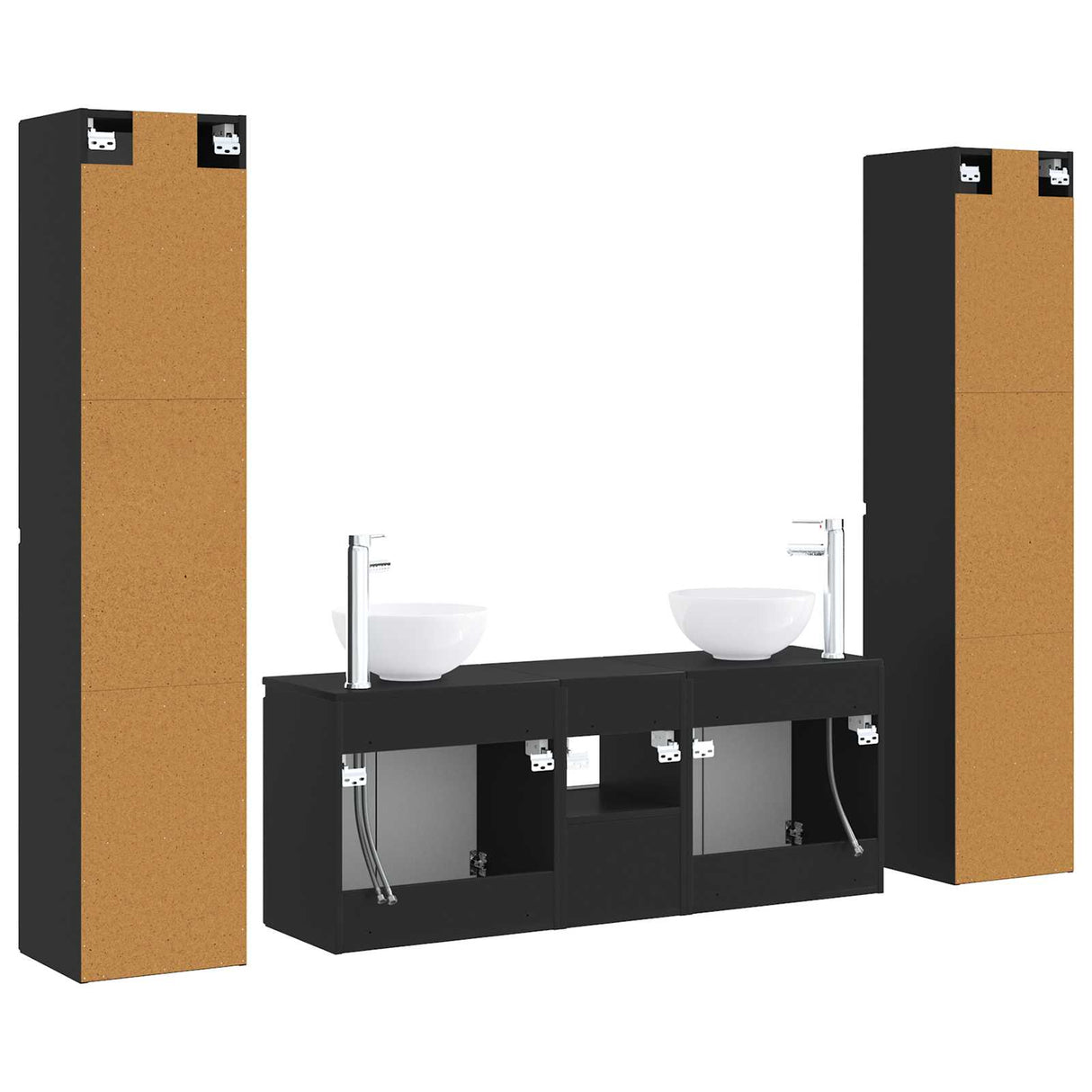 vidaXL Badkamermeubel Set 5 st Wit 33 x 34,5 x 160 cm Bewerkt hout