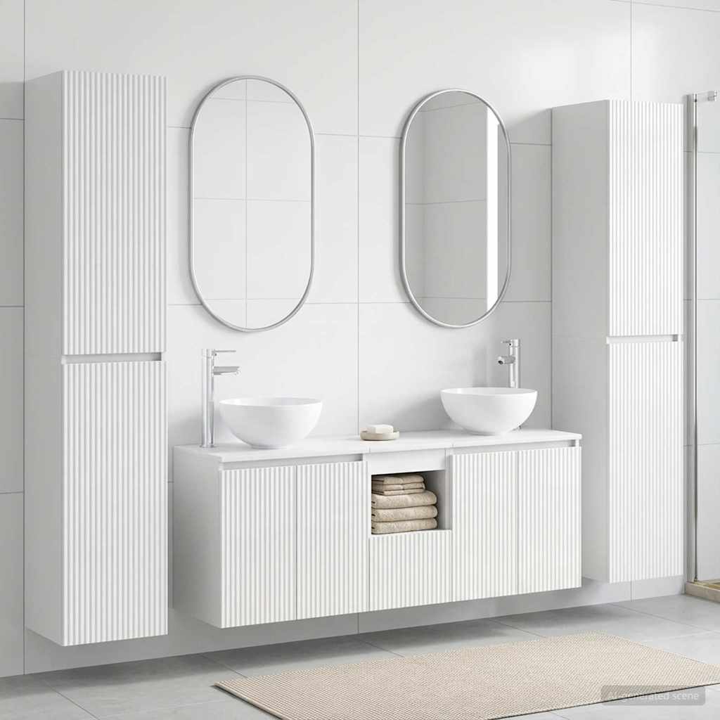 vidaXL Badkamermeubel Set 5 st Wit 33 x 34,5 x 160 cm Bewerkt hout